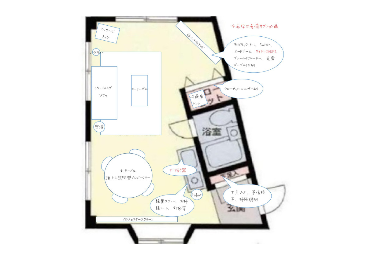 隠れ家シアタールーム目黒JIZAI65㌅大型4Kテレビ/90㌅プロジェクター/最新ゲーム｜レンタルスペースサイト「カシカシ」